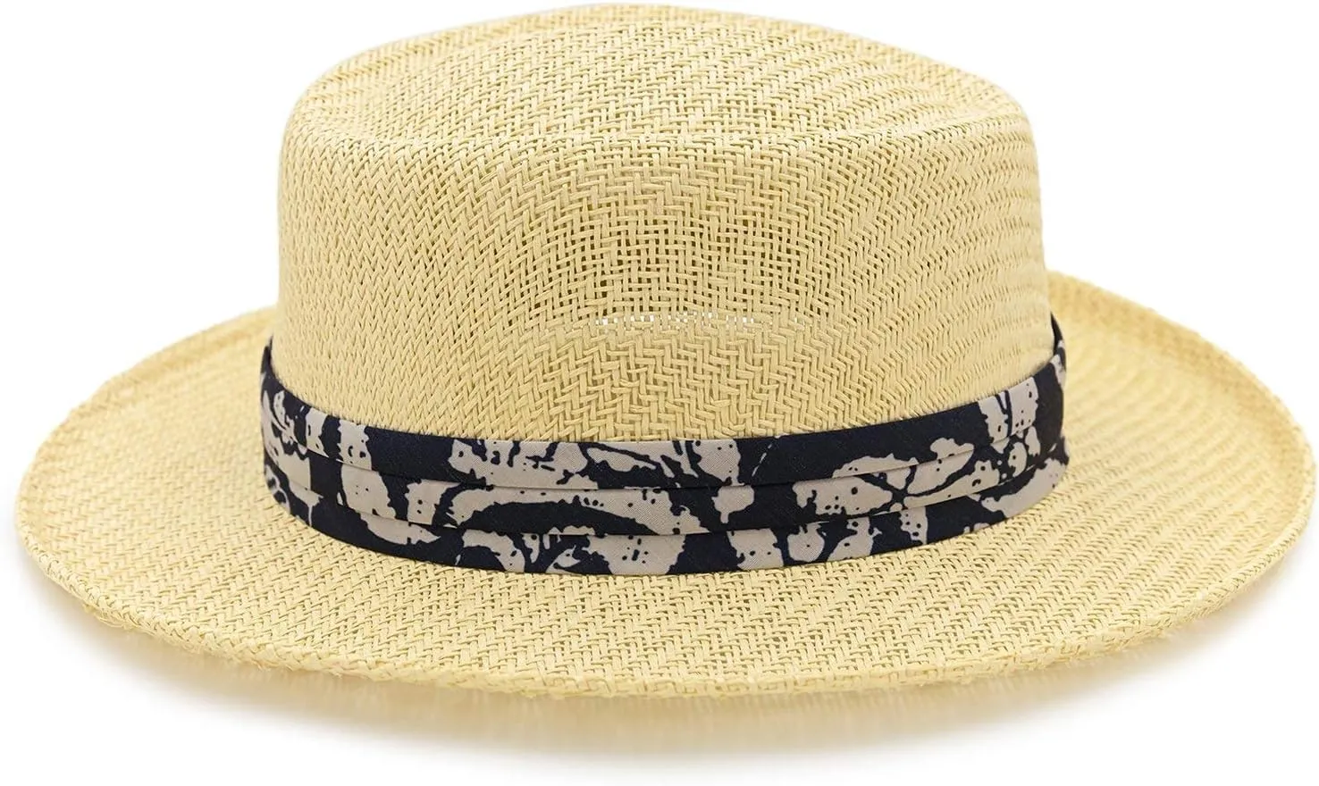 Panama Jack Gambler Straw Hat - Lightweight, 3" Big Brim, Inner Elastic Sweatband, 3-Pleat Ribbon Hat Band