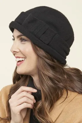 *Parkhurst CHARLIE WOOL CLOCHE BOW HAT, Style# 25304