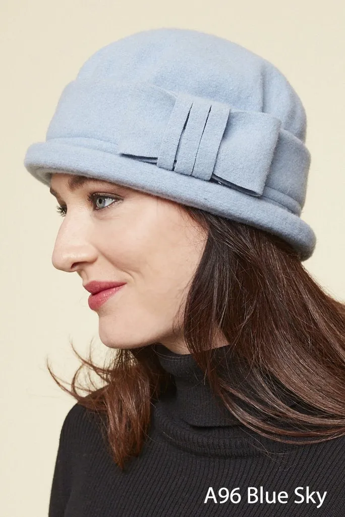 *Parkhurst CHARLIE WOOL CLOCHE BOW HAT, Style# 25304