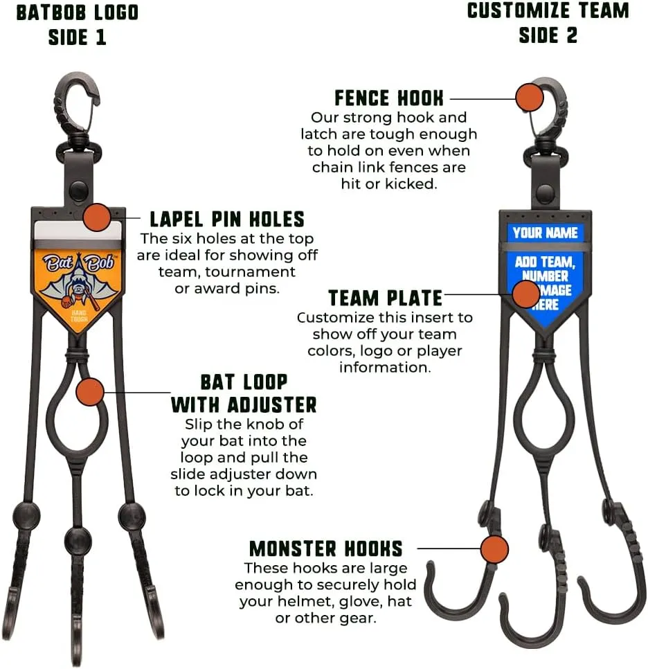 Pro - Dugout Gear Hanger - The Dugout Organizer - for Baseball and Softball to Hold Bats, Helmets and Gloves