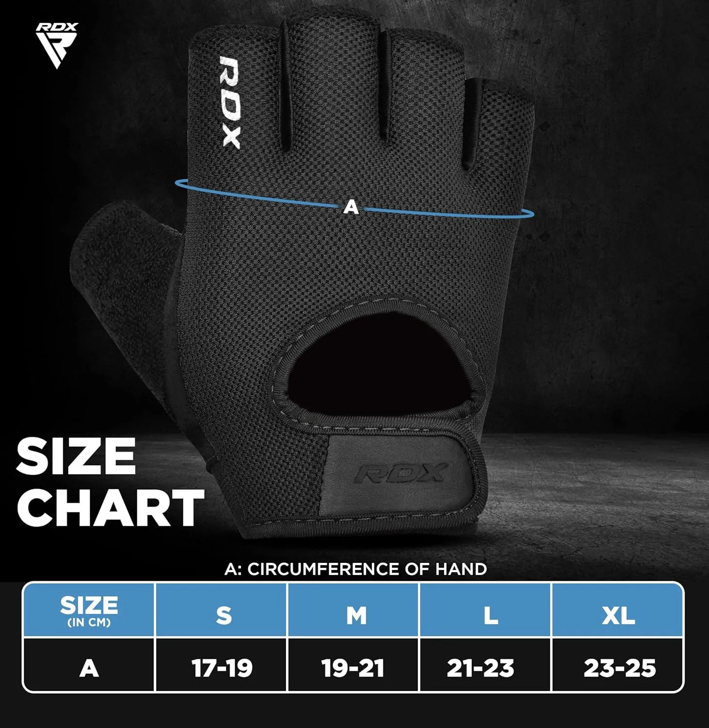 RDX Weight Lifting Gloves Gym Fitness Workout, Anti Slip Palm Protection Half Finger Exercise Glove for Powerlifting Deadlifting Bodybuilding Calisthenics Cycling Rowing Climbing Training, Men Women