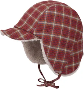 Reversible Winter Hat with Ear Flaps for Men Women,Ladies Plaid Hat with Ear Flaps,Lamb Wool Lining Flannel Beanie
