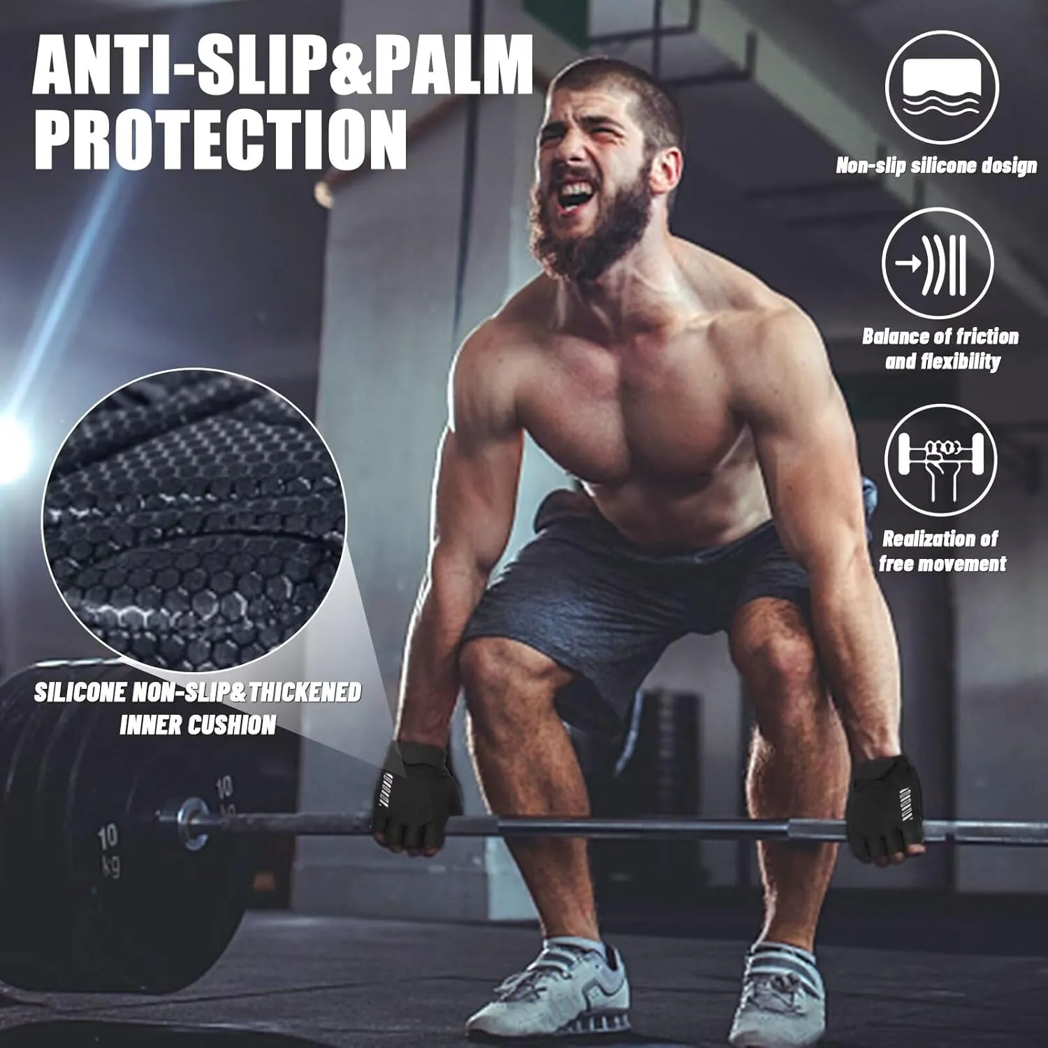 RIGWARL Workout Gloves, Lightweight Fitness Gloves with Full Palm Protection and Excellent Grip for Men Women, Weight Lifting Gloves for Cycling Pull ups Exercise