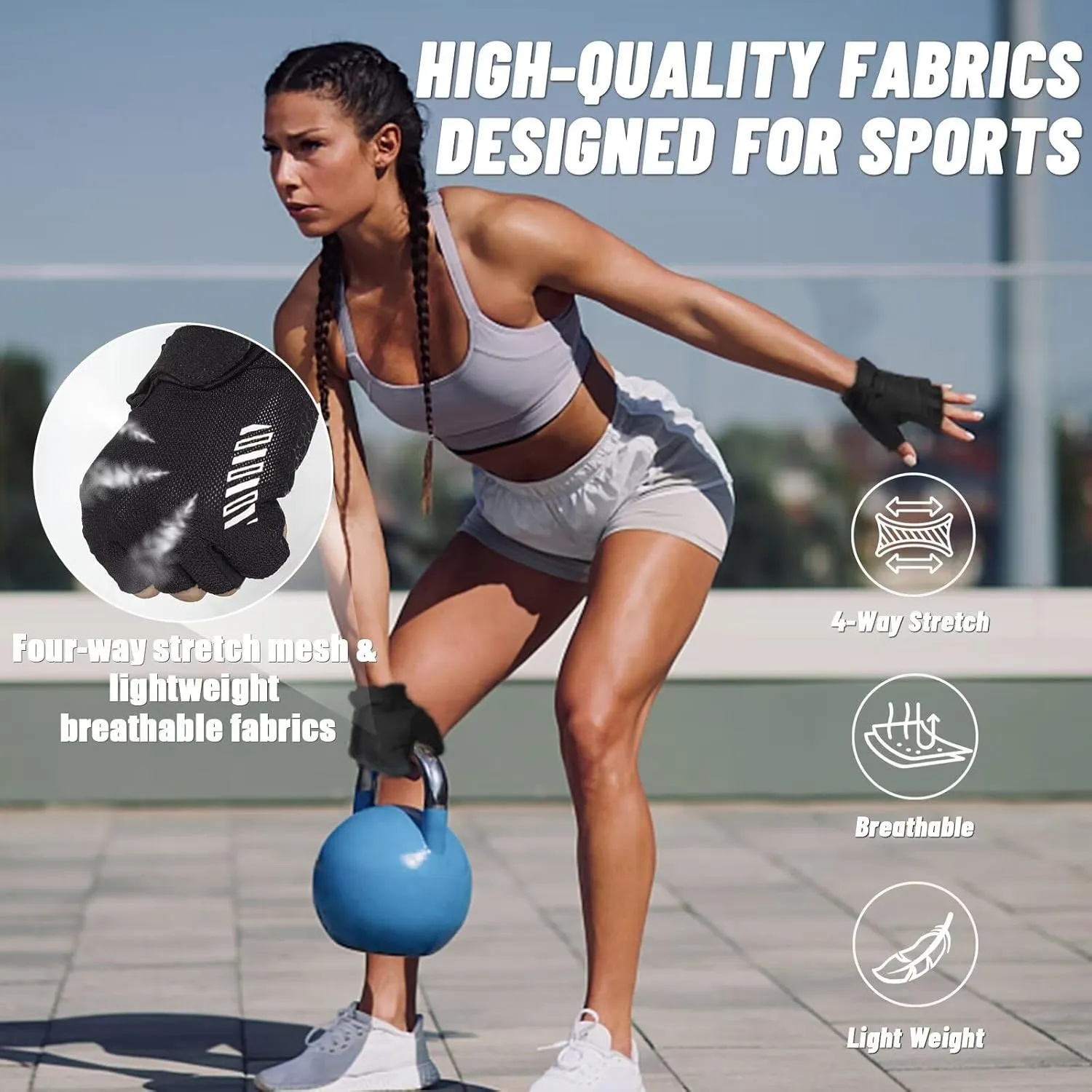 RIGWARL Workout Gloves, Lightweight Fitness Gloves with Full Palm Protection and Excellent Grip for Men Women, Weight Lifting Gloves for Cycling Pull ups Exercise