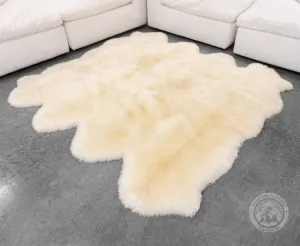 Sheepskin Rug - Natural White - 6x6'