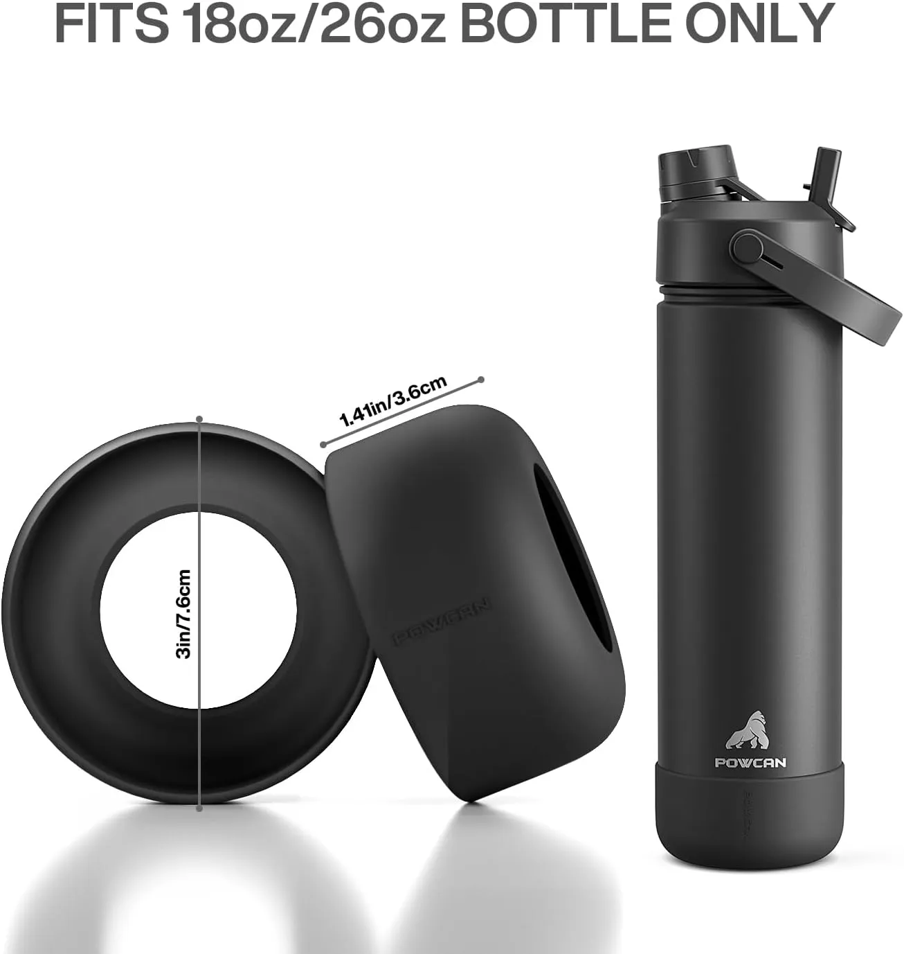 Silicone Water Bottle Boot, Anti-Slip and Anti-Noise Protective Sleeve, Non-Toxic and Tear-Resistant, Accessory Silicone Water Bottle Protector for Extra Protection