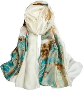 Silk Feeling Scarf Large Headscarf Fashion Sunscreen Hair Wraps Soft Neck Scarves for Women