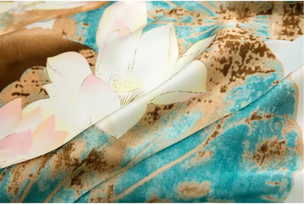 Silk Feeling Scarf Large Headscarf Fashion Sunscreen Hair Wraps Soft Neck Scarves for Women