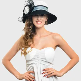 Straw Paper Kentucky Derby Church Cloche Hat W204