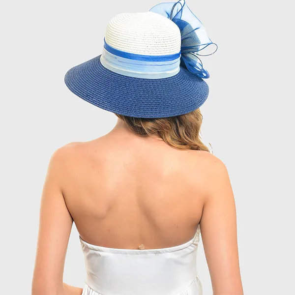 Straw Paper Kentucky Derby Church Cloche Hat W204