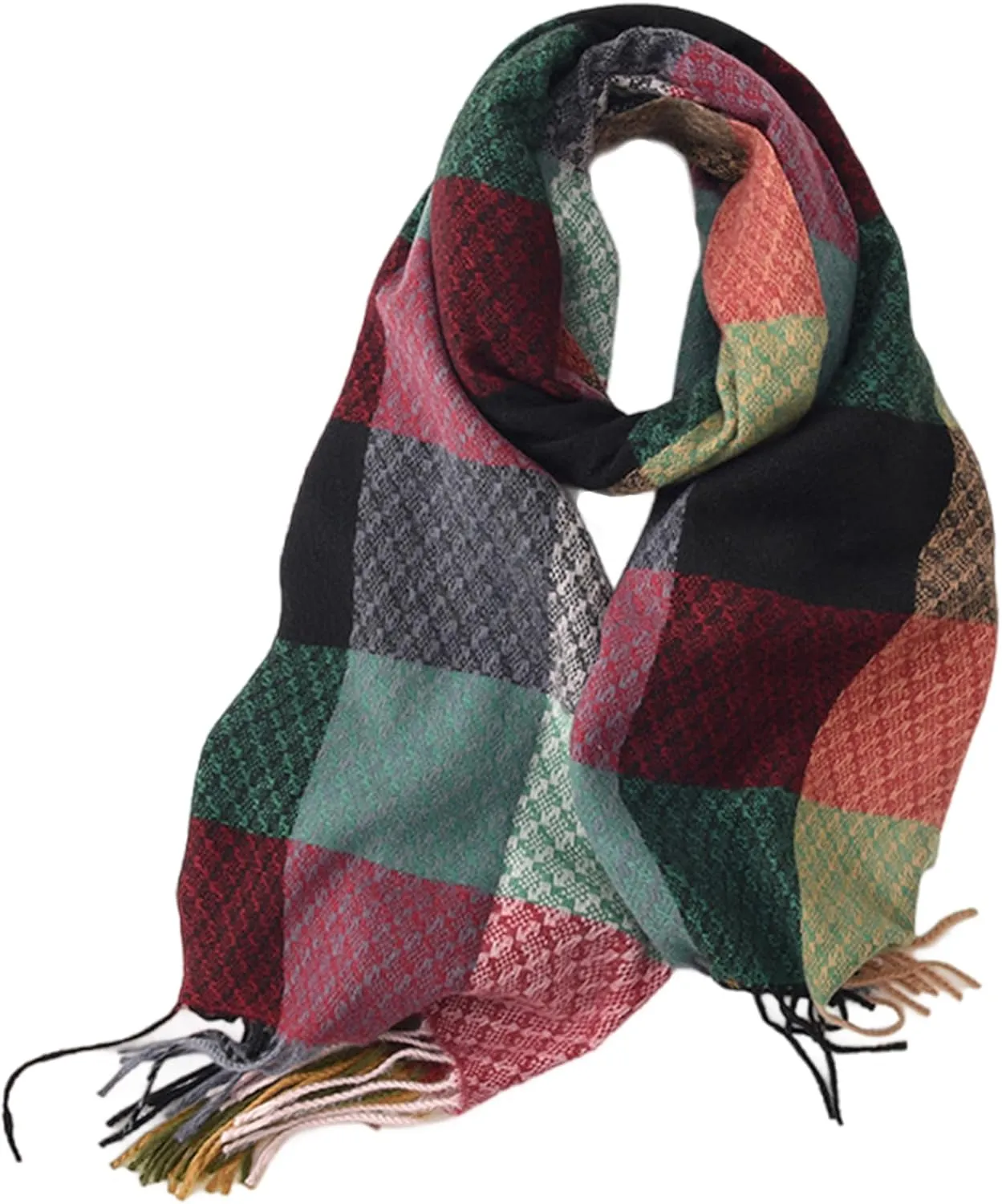 Tartan Plaid Scarves for Women Winter,Long Scarves for Women with Fringe,Super Soft Scarf for Women Winter