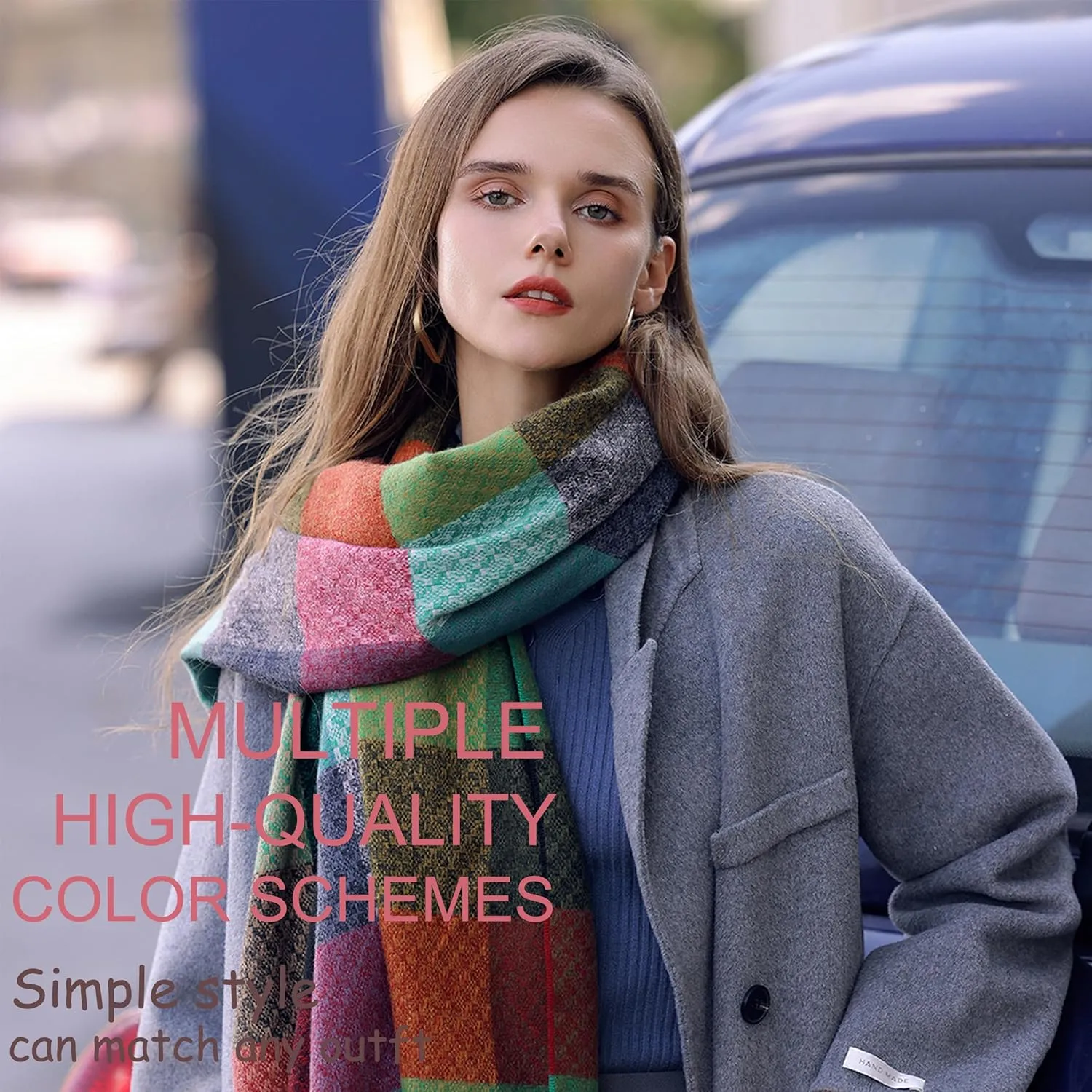 Tartan Plaid Scarves for Women Winter,Long Scarves for Women with Fringe,Super Soft Scarf for Women Winter