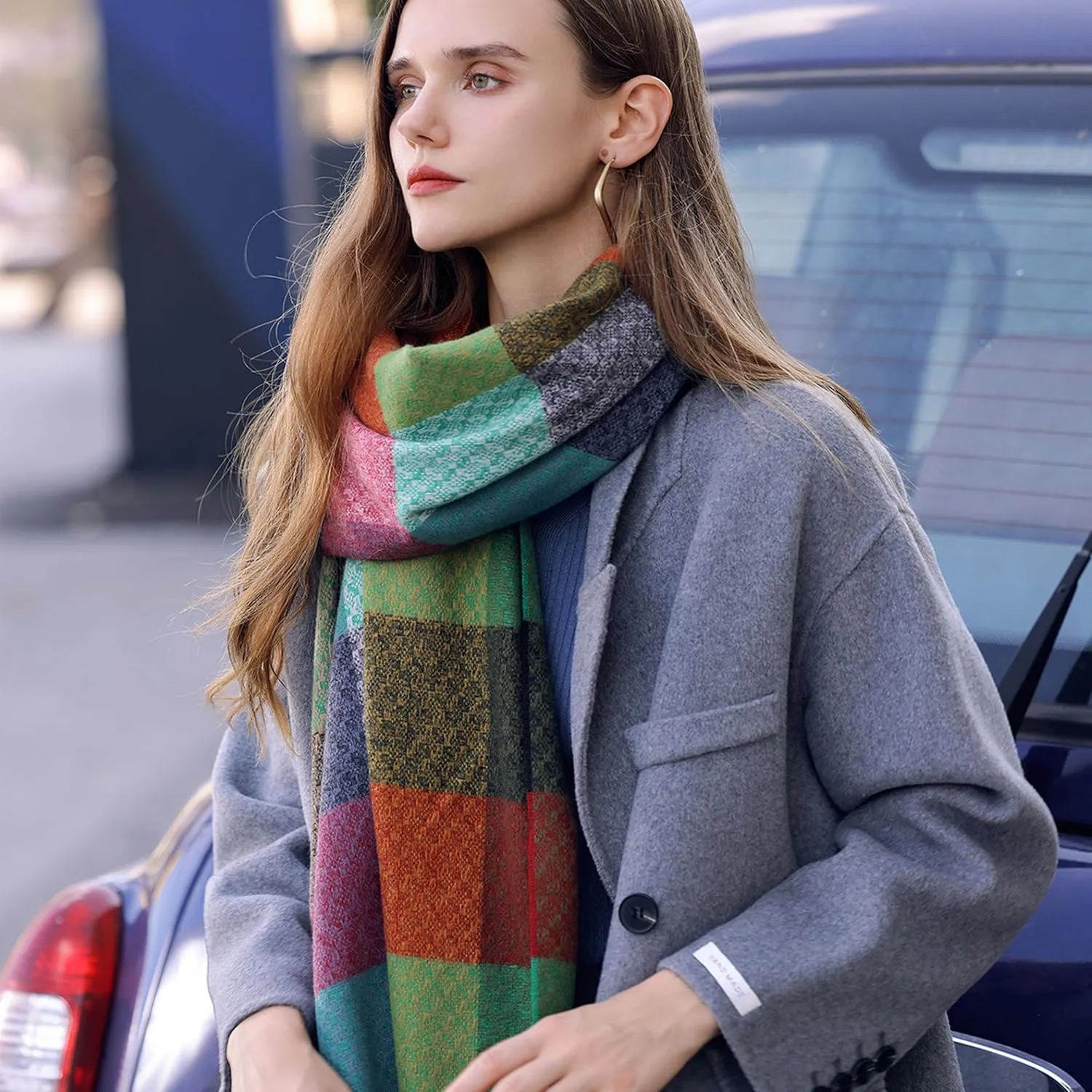 Tartan Plaid Scarves for Women Winter,Long Scarves for Women with Fringe,Super Soft Scarf for Women Winter