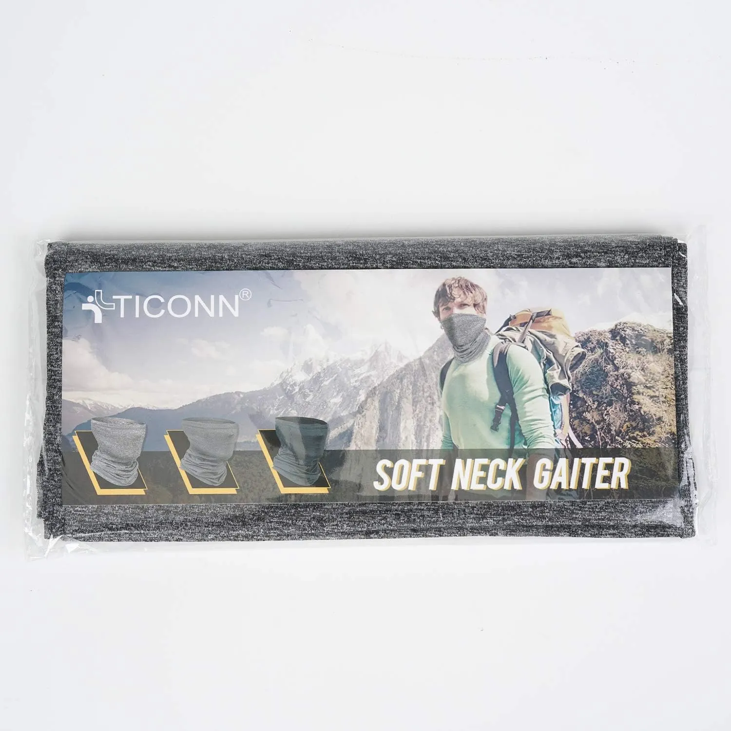 TICONN Neck Gaiter Face Cover Scarf, Breathable Sun & Wind-proof for Skiing Fishing Hiking Cycling