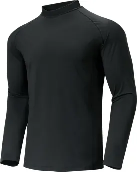 TIHEEN Mens Mock Turtleneck Long Sleeve Shirts Basic Thermal Turtle Neck Undershirt Lightweight Pullover Top