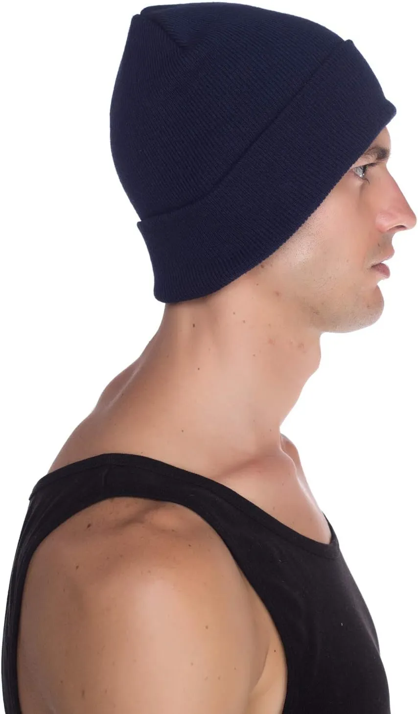 Top Level Beanie Men Women - Unisex Cuffed Plain Skull Knit Hat Cap