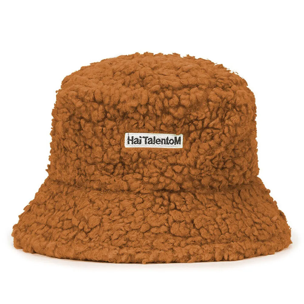 US Women Fashion Winter Bucket Hat Vintage Cloche Hats Wool Warmer Fisherman Cap