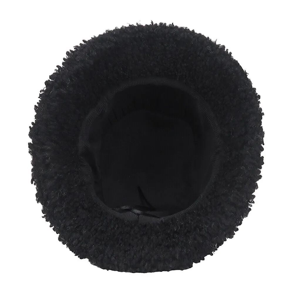 US Women Fashion Winter Bucket Hat Vintage Cloche Hats Wool Warmer Fisherman Cap