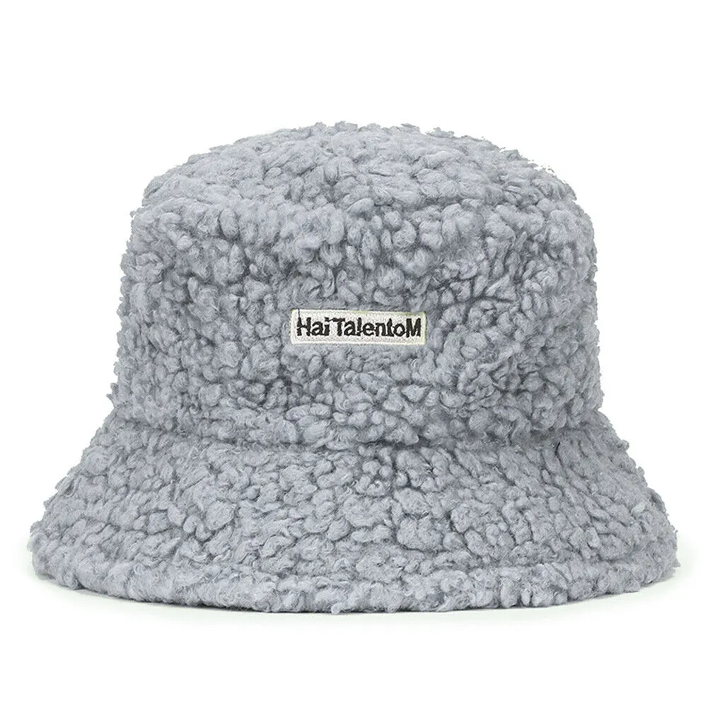 US Women Fashion Winter Bucket Hat Vintage Cloche Hats Wool Warmer Fisherman Cap