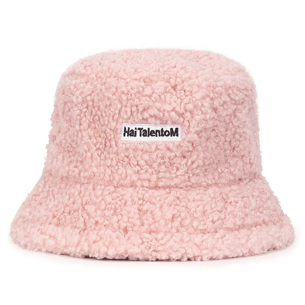 US Women Fashion Winter Bucket Hat Vintage Cloche Hats Wool Warmer Fisherman Cap