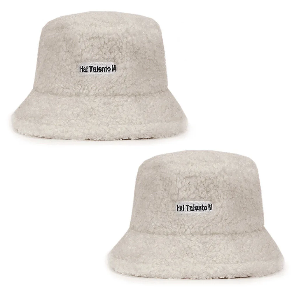 US Women Fashion Winter Bucket Hat Vintage Cloche Hats Wool Warmer Fisherman Cap