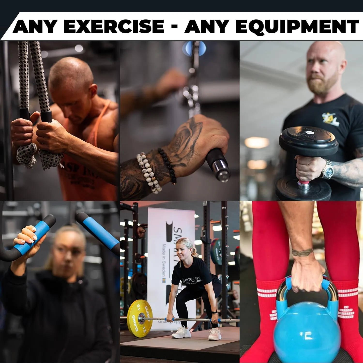 Weight Lifting Grips, Non slip Dumbbell/Barbell Hand Gym Grips, Easy to Use, Washable Swedish Design, Alternative to Weightlifting tape, Gloves for Men&Women, Grip Power Pads, Straps, Chalk
