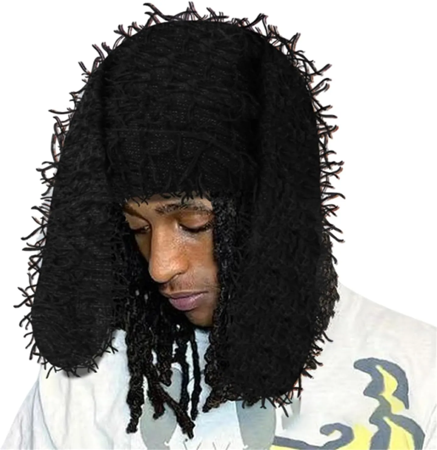 Winter Fur Hat Plush Drooping Rabbit Hat Shape Messy Yarn Multi-Color Warm Windproof Fashion Hip Hop Fuzzy Hat