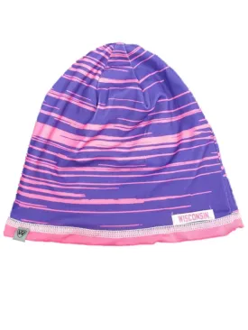 Wisconsin Badgers TOW Pink and Purple Striped GIRLS Reversible Beanie Hat Cap