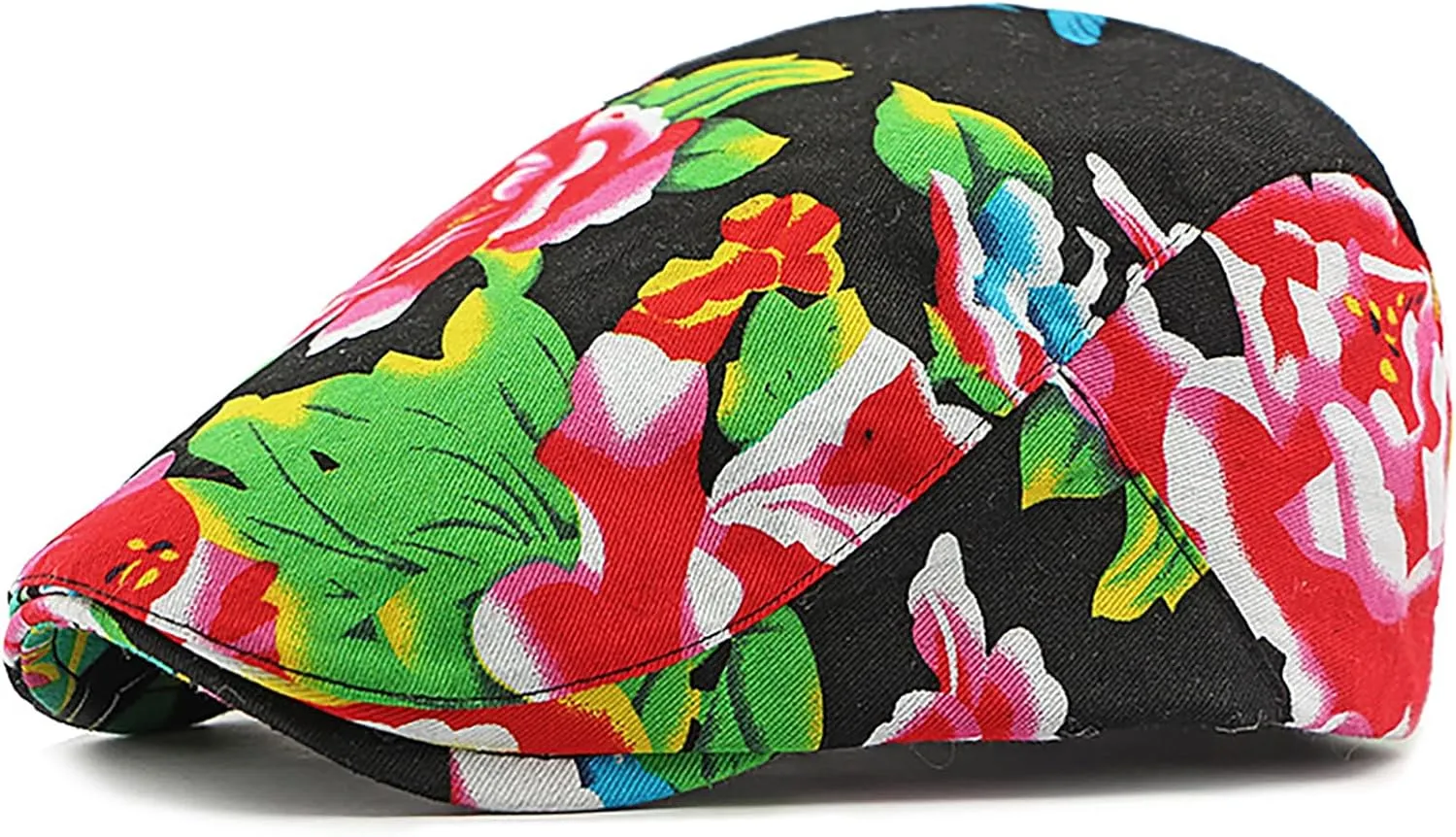 Womens Leopard Print Beret Hat Retro Newsboy Ivy Cap Cabbie Flat Cap