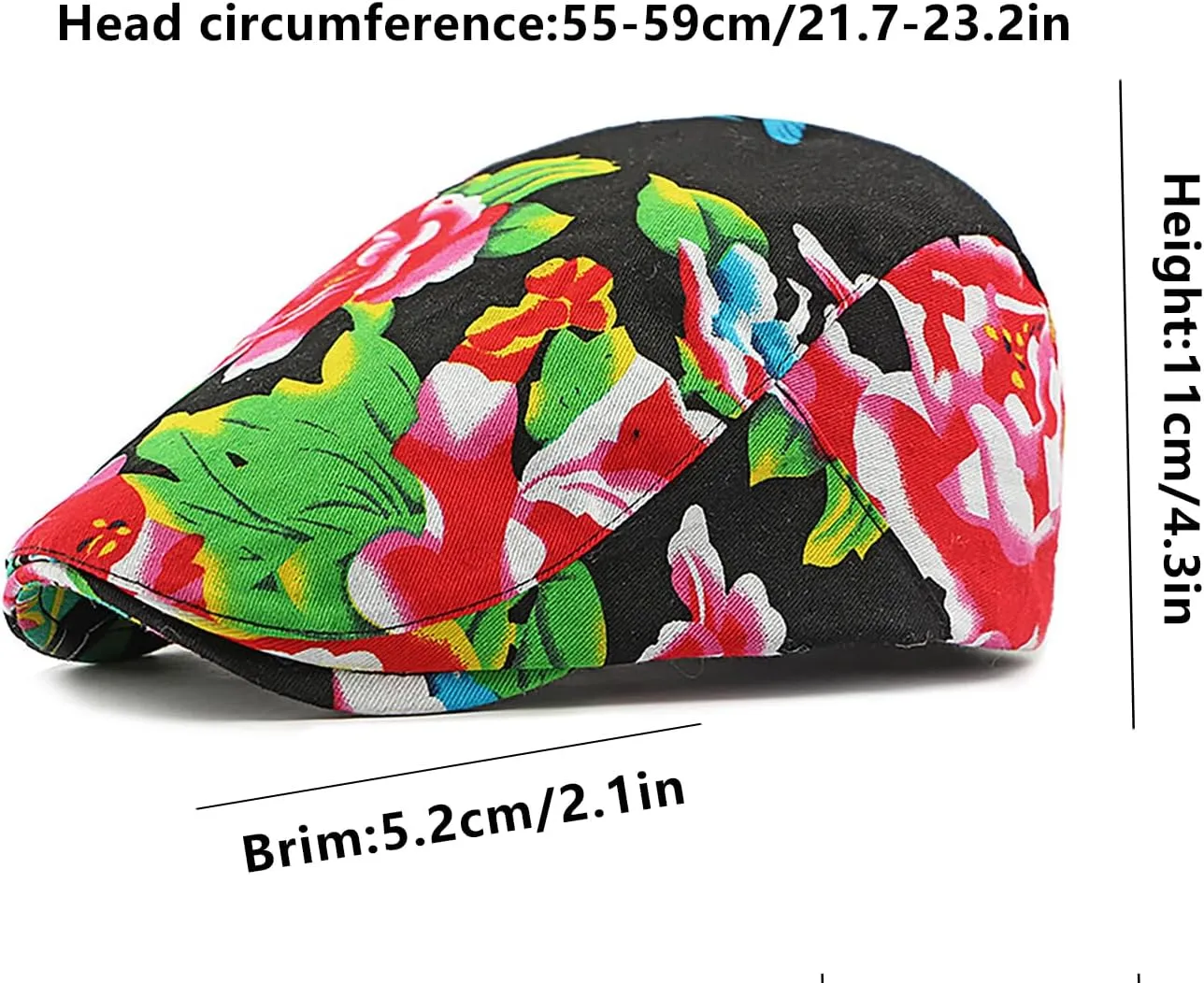 Womens Leopard Print Beret Hat Retro Newsboy Ivy Cap Cabbie Flat Cap