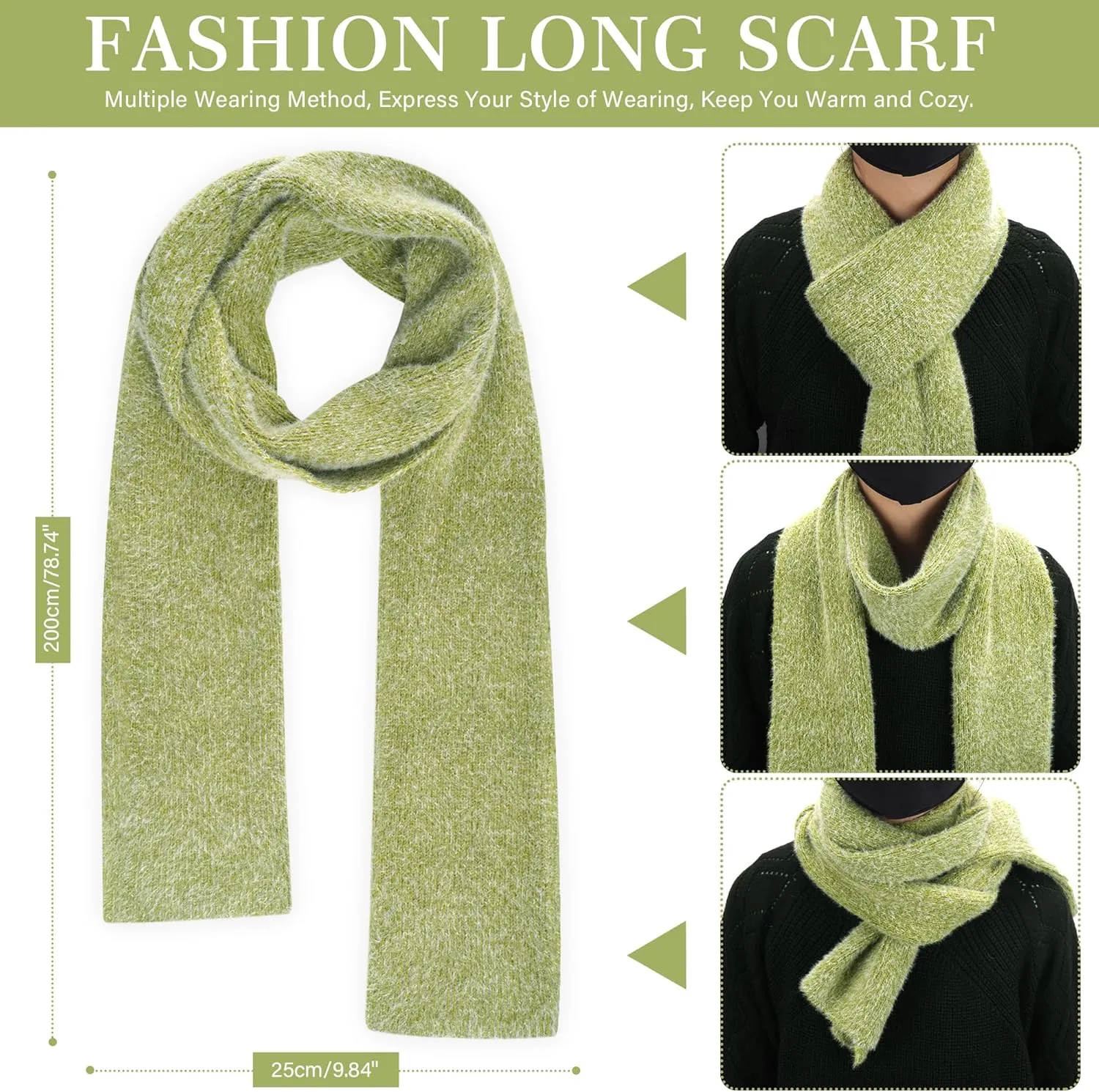 Womens Winter Warm Knit Beanie Hat Touchscreen Gloves Long Neck Scarf Set with Fleece Lined Skull Caps Gifts for Women