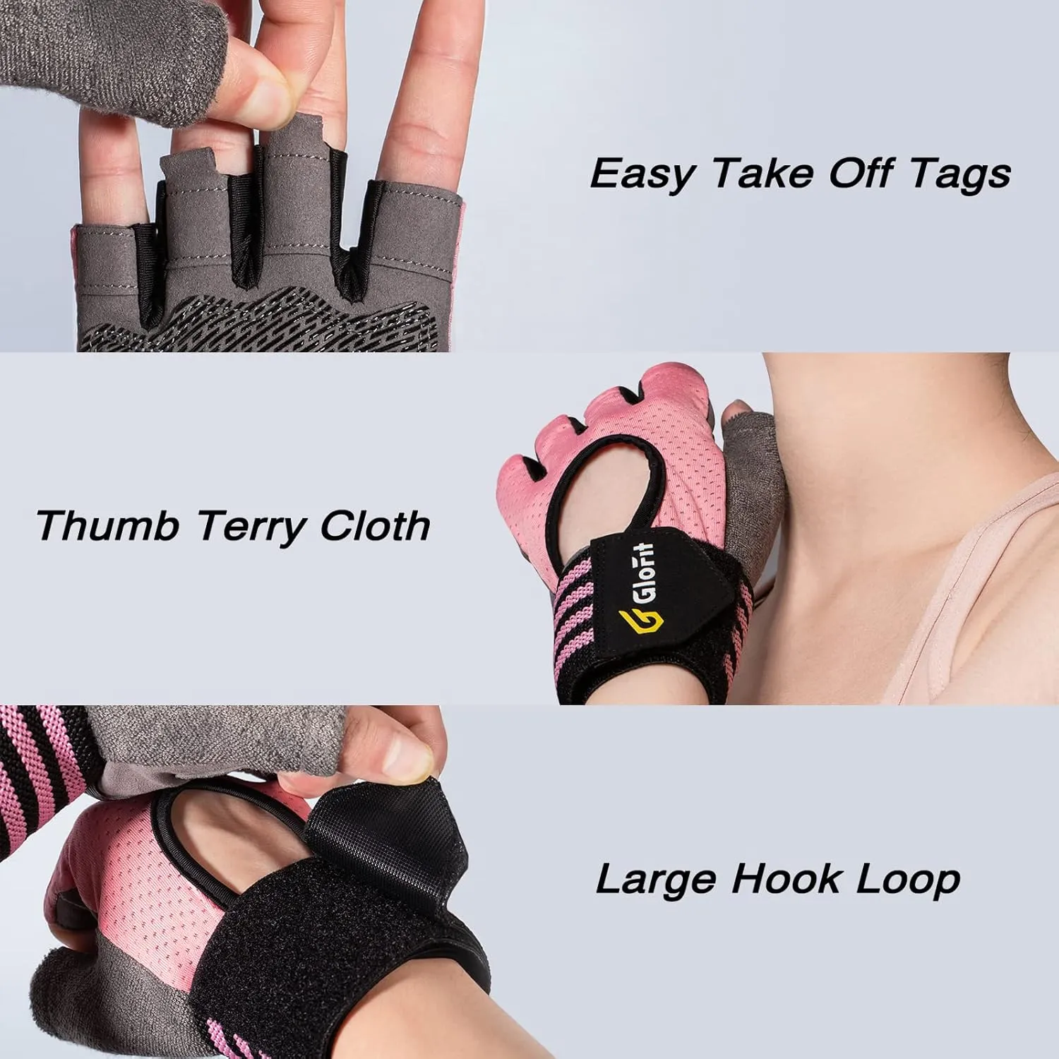 Workout Gloves with Wrist Wrap Support for Men & Women, Weight Lifting Gloves Anti-Slip Padded Palm Fingerless Exercise Glove for Powerlifting, Gym, Training