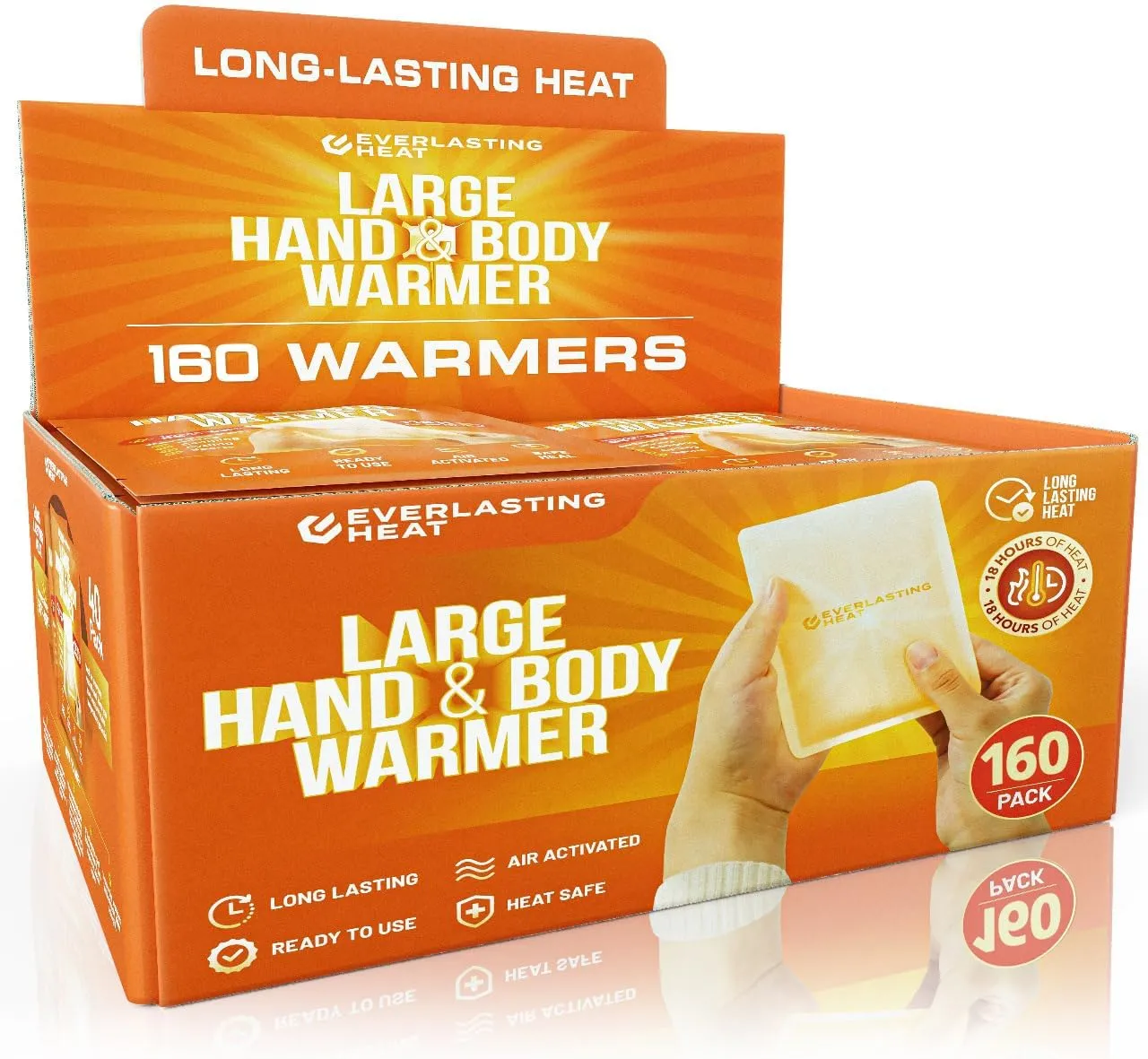 XL Hand Warmers & Body Warmers 40 Pairs - Up to 18 Hours of Long Lasting Warmth and Hot Hands - Easy Air Activation for Hands, Body and Feet - TSA Approved